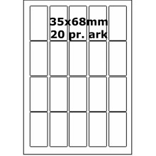 25 ark 35A68W1-25 Hvide Polyester Bredde 31-60mm