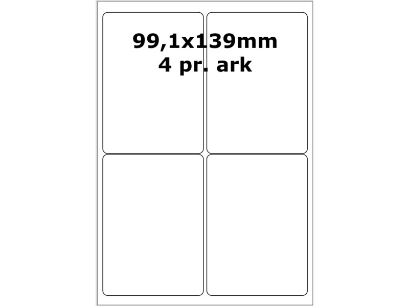 25 ark 99A139W1-25 Hvide Polyester Bredde +91mm