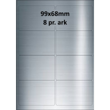 25 ark 99A68SP1-25 Sølv Polyester LH A4 ark
