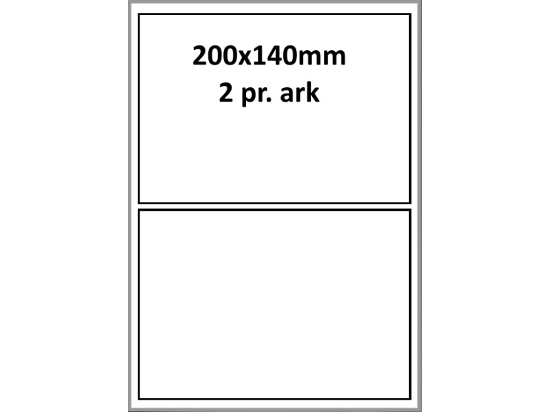 100 ark 200A140H1 Hvid papir Bredde + 91mm