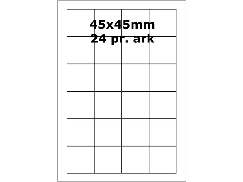 100 ark 45A45H1 Hvid papir Bredde 31-60mm