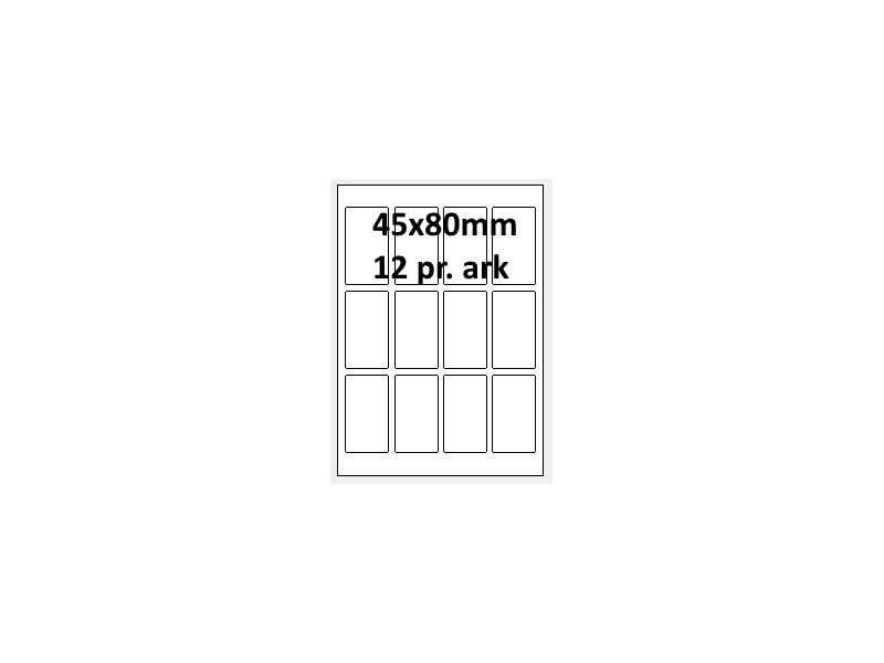 100 ark 45A80H1 Hvid papir Bredde 31-60mm