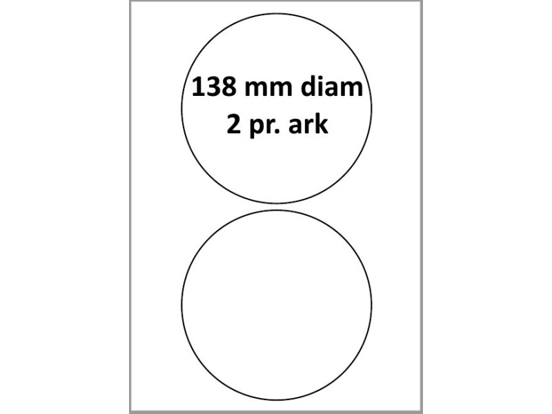 75 ark 138R-2-H Runde / Ovale Papir Labels