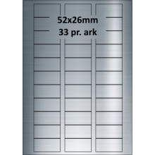 25 ark 52A26SP1-25 Sølvpolyester Bredde 31-60mm