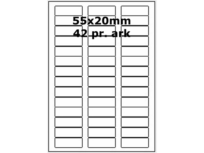 100 ark 55A20H1 Hvid papir Bredde 31-60mm