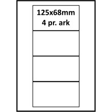 100 ark 125A68H1 Hvid papir Bredde + 91mm