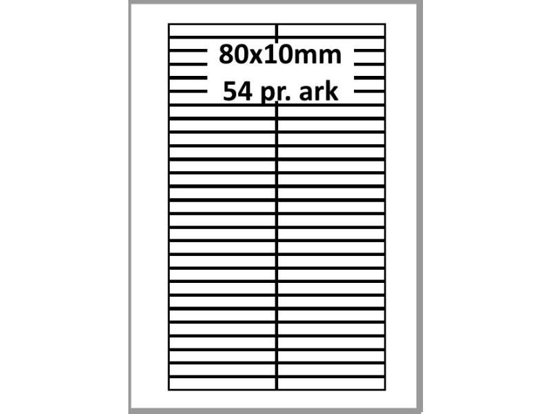 100 ark 80A10H1 Hvid papir Bredde 61-90mm