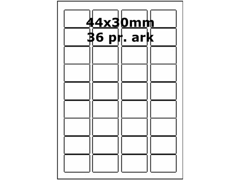 25 ark 44A30W1-25 Hvide Polyester Bredde 31-60mm