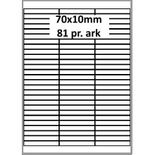 25 ark 70A10W1-25 Hvide Polyester Bredde 61-90mm