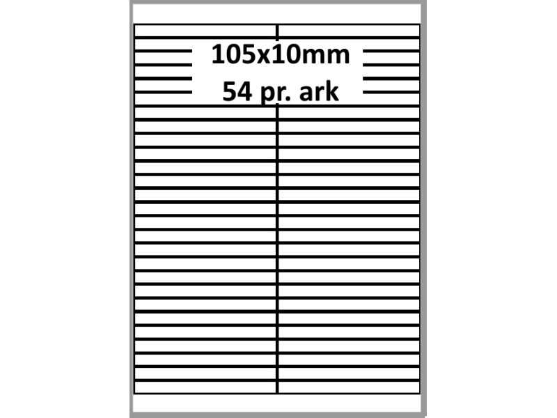 25 ark 105A10W1-25 Hvide Polyester Bredde +91mm