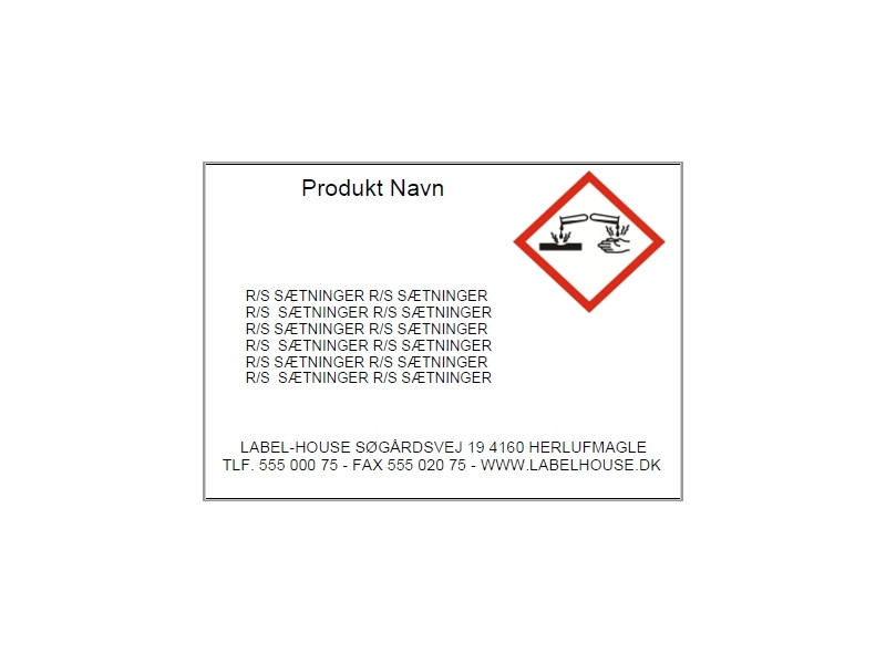 Template D18-039P Print faremærker /Gratis software