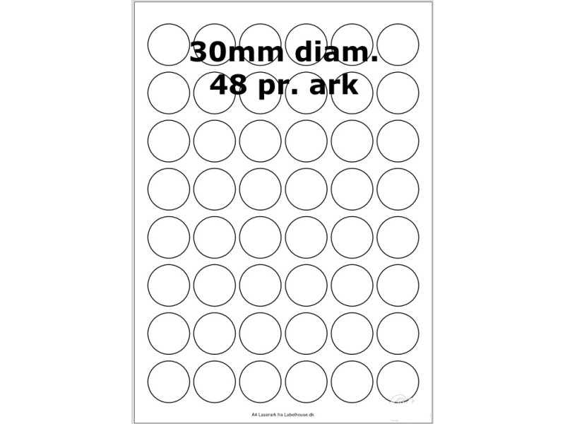 100 ark 30ARLC1 Højglans Papir Laser Printer Runde
