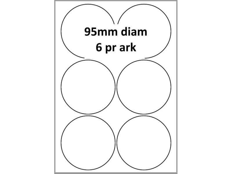 100 ark 95ARLC1 Højglans Papir Laser Printer Runde