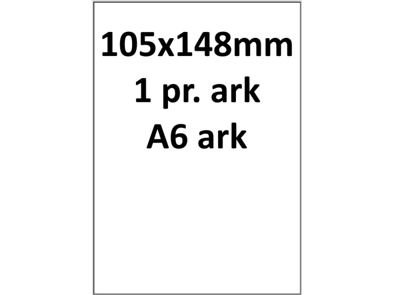 2000 ark 105A148PP3-A6 Hvid papir A5 og A6 ark