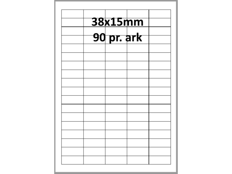 100 ark 38A15H1 Hvid papir Bredde 31-60mm