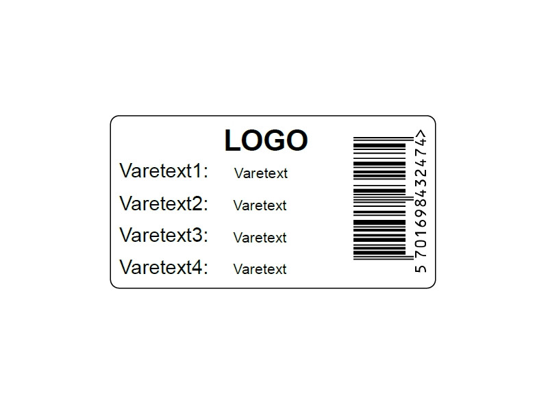 Stk. 64x34-PRN08 Varemærkning