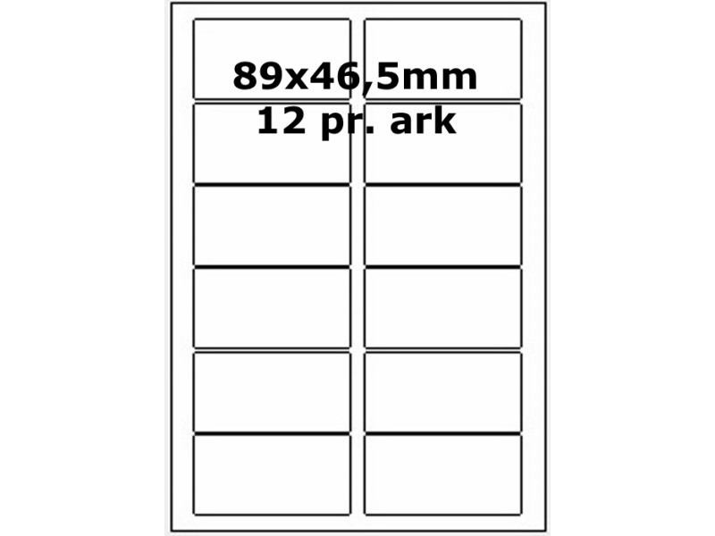 500 ark 89A46H1-500 Hvide Papir Labels -Volume køb
