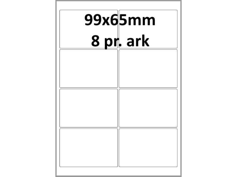 25 ark 99A65W1-25 Hvide Polyester Bredde +91mm