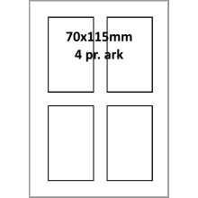 25 ark 70A115GPP1 Højglans Papir Inkjet Printer Bredde 61-90mm