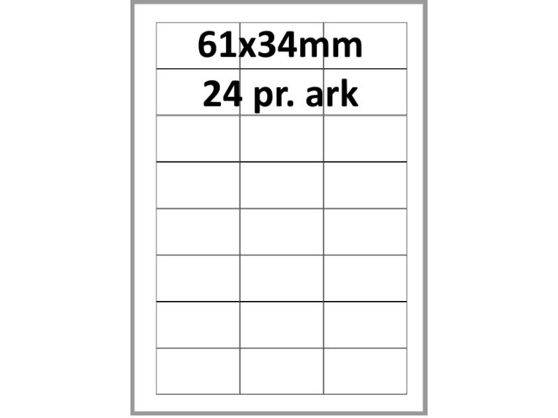 25 ark 61A34GPP1 Højglans Papir Inkjet Printer Bredde 61-90mm