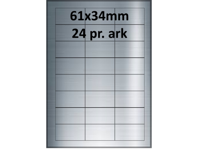 25 ark 61A34SP1-25 Sølvpolyester Bredde 61-90mm