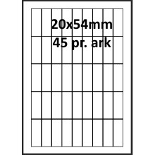 25 ark 20A54W1-25 Hvide Polyester Bredde 00-30mm