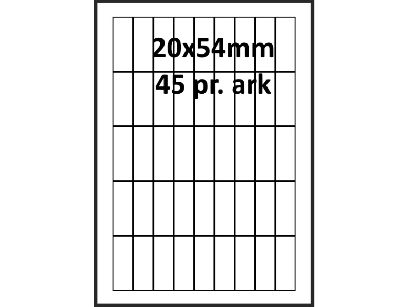 25 ark 20A54W1-25 Hvide Polyester Bredde 00-30mm