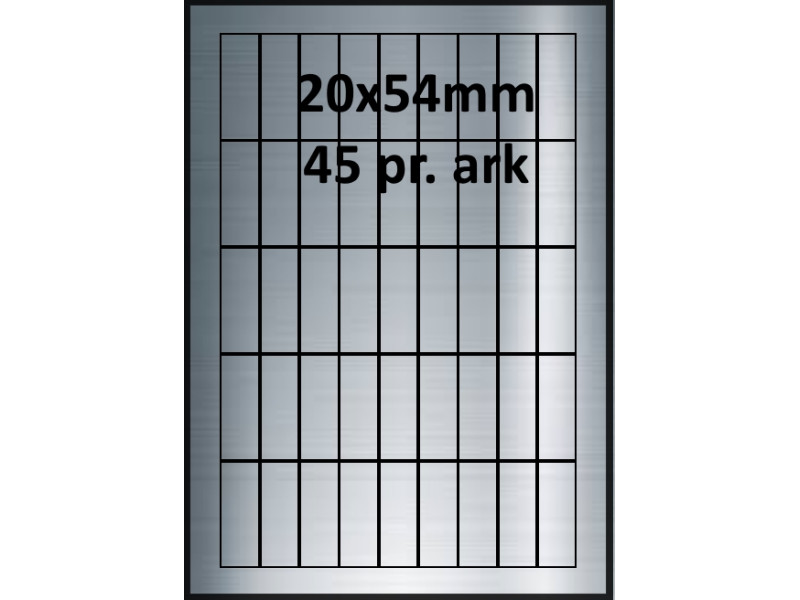 25 ark 20A54SP1-25 Sølvpolyester Bredde 00-30mm