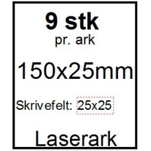 25 ark 150x25-1-LWT Kabelmærker A4 Hvid