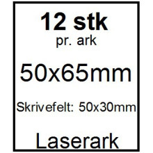 25 ark 50x65-3-LWT Kabelmærker A4 Hvid