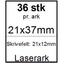 25 ark 21x37-6-LWT Kabelmærker A4 Hvid