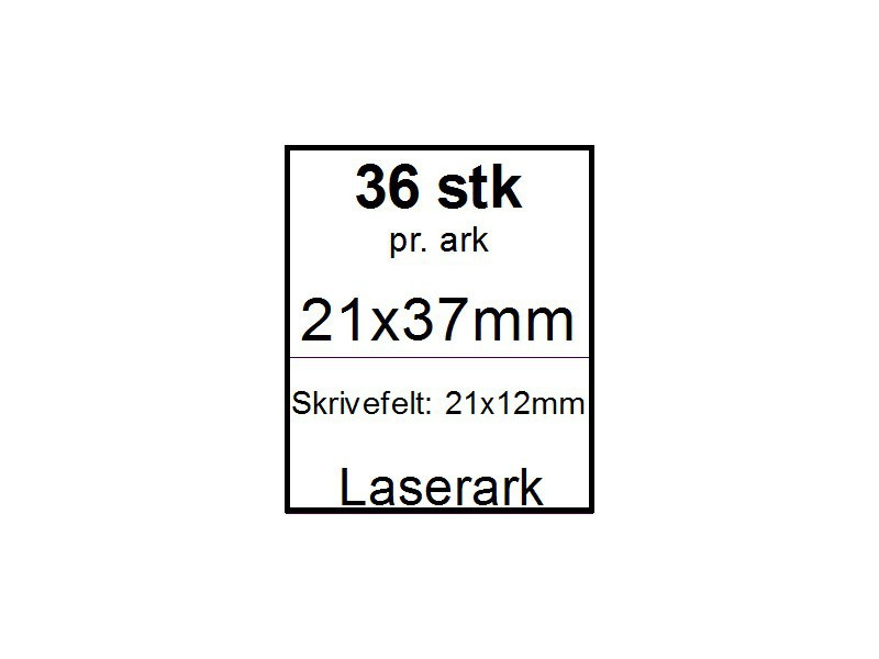 25 ark 21x37-6-LWT Kabelmærker A4 Hvid