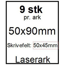 25 ark 50x90-3-LWT Kabelmærker A4 Hvid