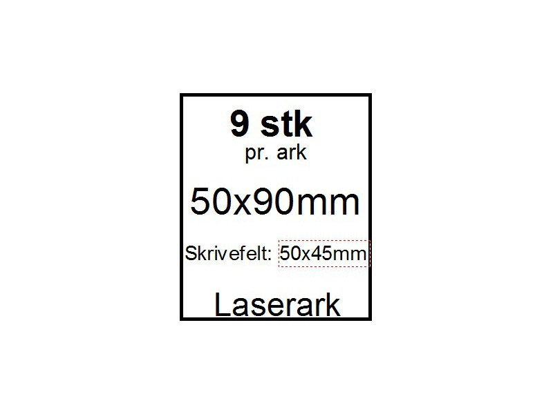 25 ark 50x90-3-LWT Kabelmærker A4 Hvid