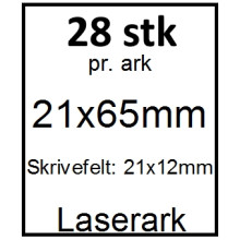 25 ark 21x65-7-LWT Kabelmærker A4 Hvid