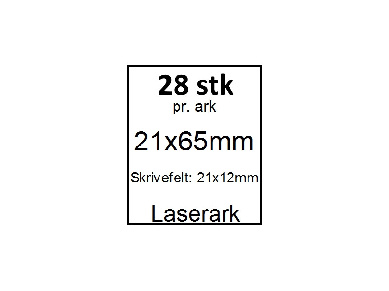 25 ark 21x65-7-LWT Kabelmærker A4 Hvid