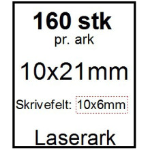 25 ark 10x21-16-LWT Kabelmærker A4 Hvid