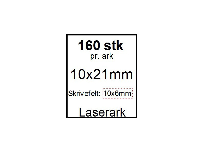 25 ark 10x21-16-LWT Kabelmærker A4 Hvid
