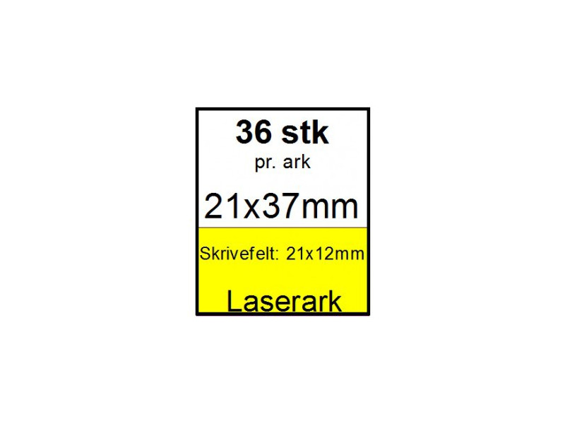 25 ark 21x37-6-LYL Kabelmærker A4 Gul