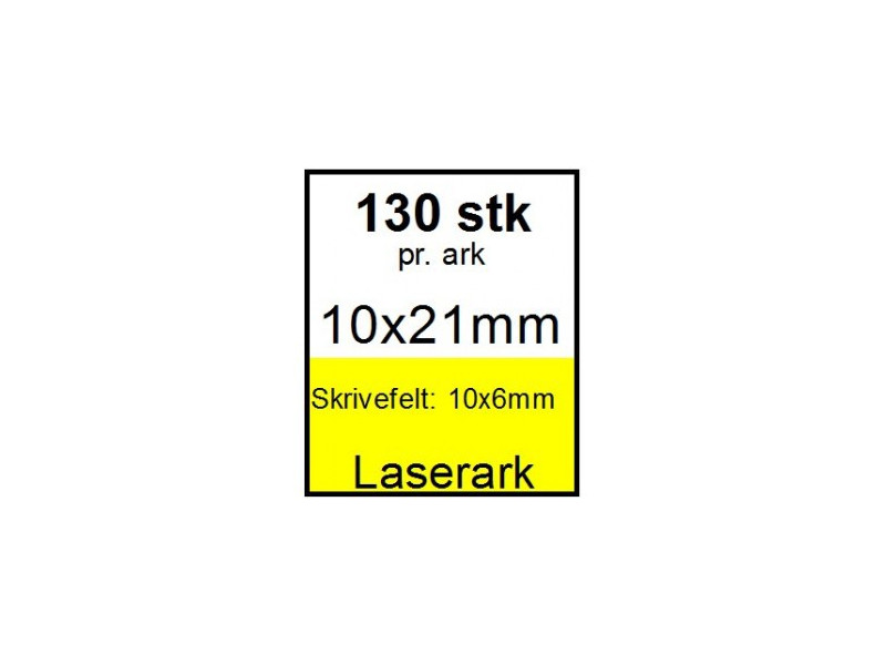 25 ark 10x21-13-LYL Kabelmærker A4 Gul