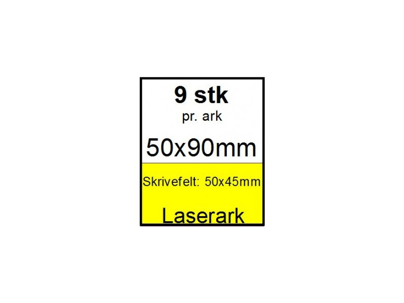 25 ark 50x90-3-LYL Kabelmærker A4 Gul