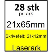 25 ark 21x65-7-LYL Kabelmærker A4 Gul