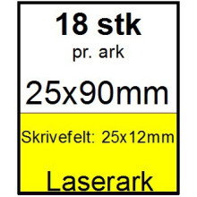 25 ark 25x90-6-LYL Kabelmærker A4 Gul