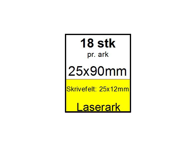 25 ark 25x90-6-LYL Kabelmærker A4 Gul