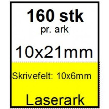 25 ark 10x21-16-LYL Kabelmærker A4 Gul