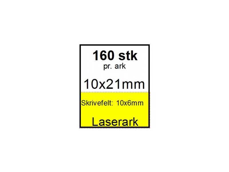 25 ark 10x21-16-LYL Kabelmærker A4 Gul