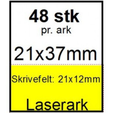 25 ark 21x37-8-LYL Kabelmærker A4 Gul