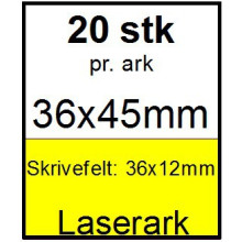 25 ark 36x45-4-LYL Kabelmærker A4 Gul