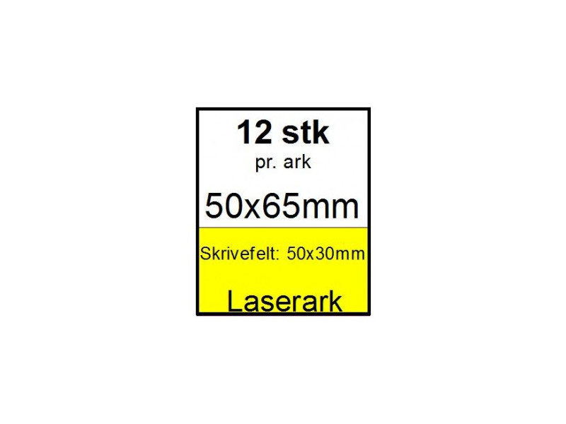 25 ark 50x65-3-LYL Kabelmærker A4 Gul