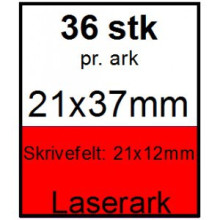 25 ark 21x37-6-LRD Kabelmærker A4 Rød